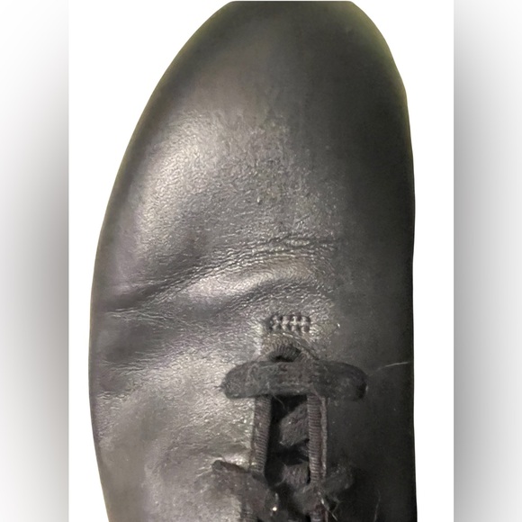 Capezio Tap Shoes Cadence SplitSole Black Genuine Leather Sz8/39 Vintage - Picture 7 of 13